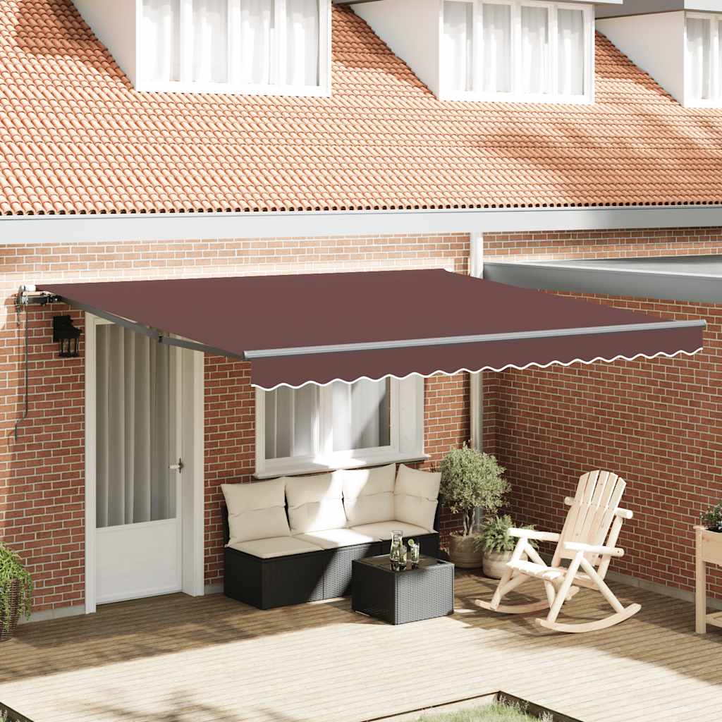 vidaXL Automatycznie zwijana markiza, brązowa, 400x300 cm