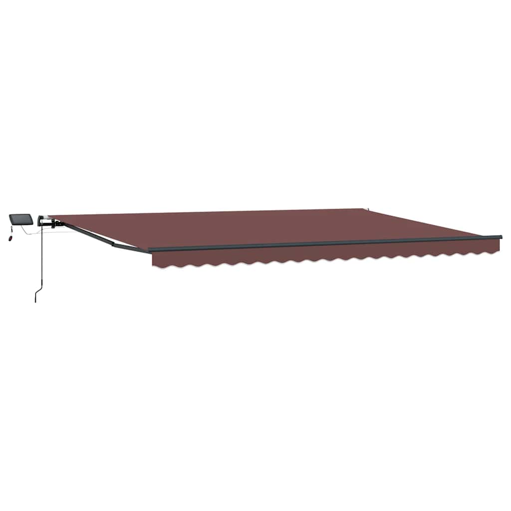 vidaXL Ręcznie zwijana markiza z LED, brązowa, 500x300 cm