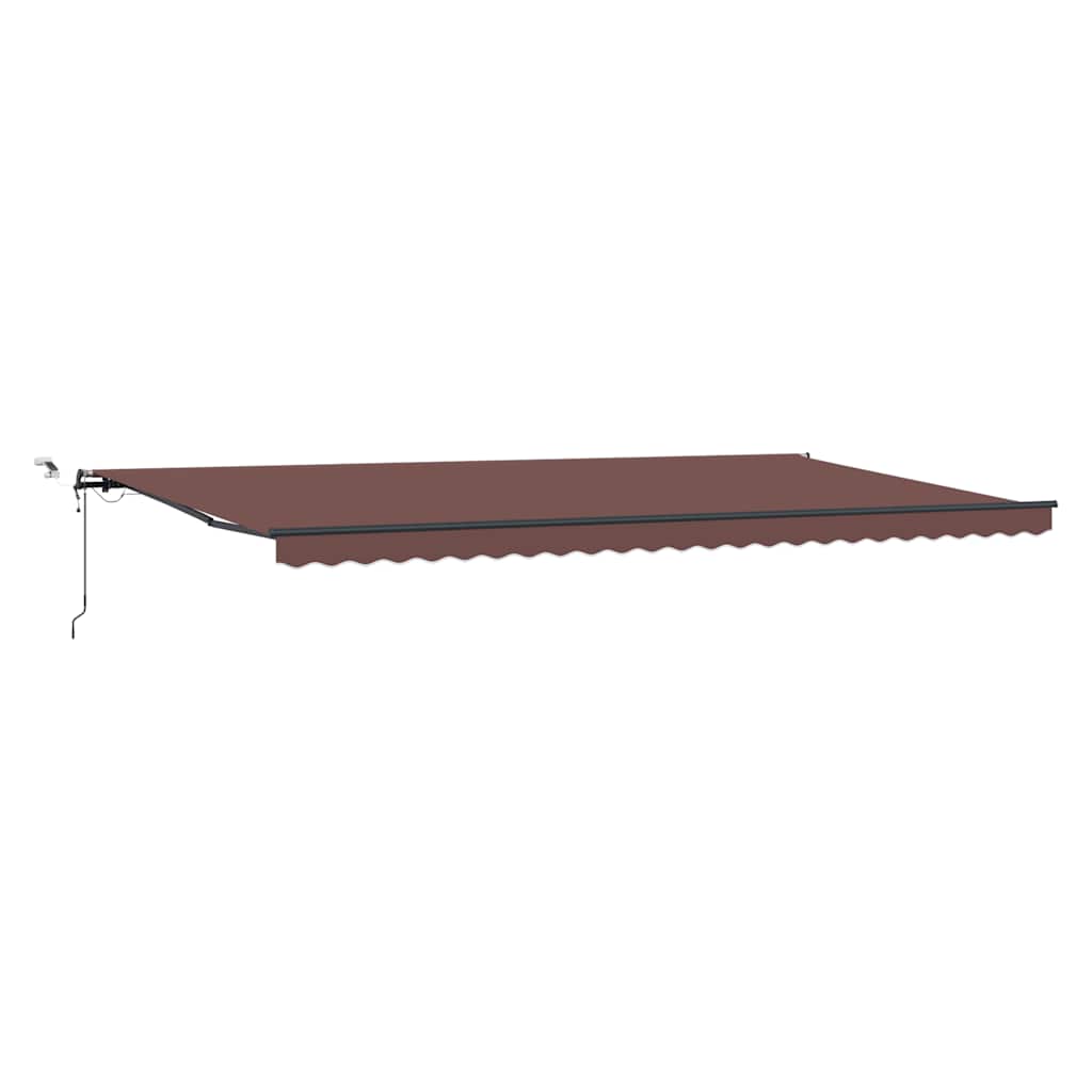 vidaXL Ręcznie zwijana markiza z LED, brązowa, 600x300 cm