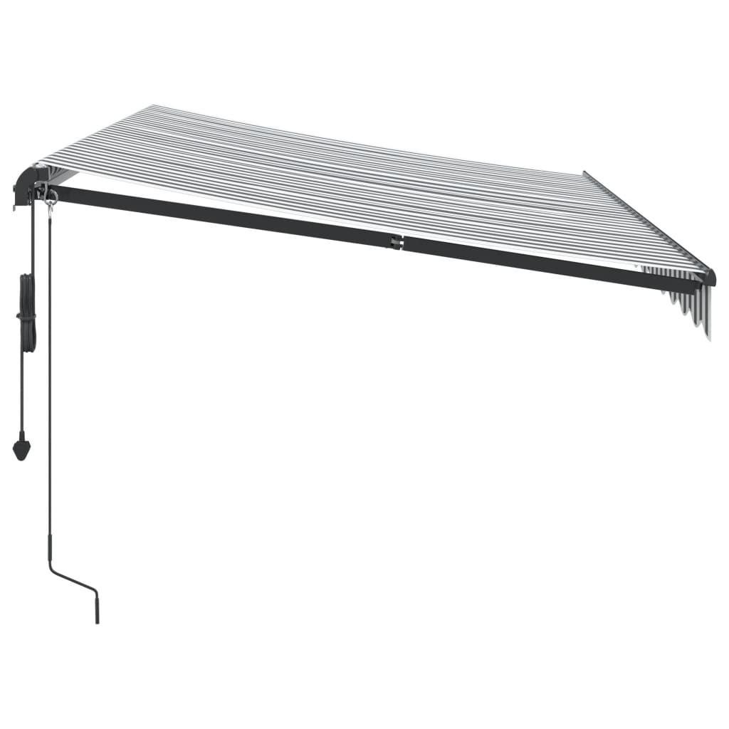 vidaXL Automatyczna markiza z LED, antracytowo-biała, 350x250 cm