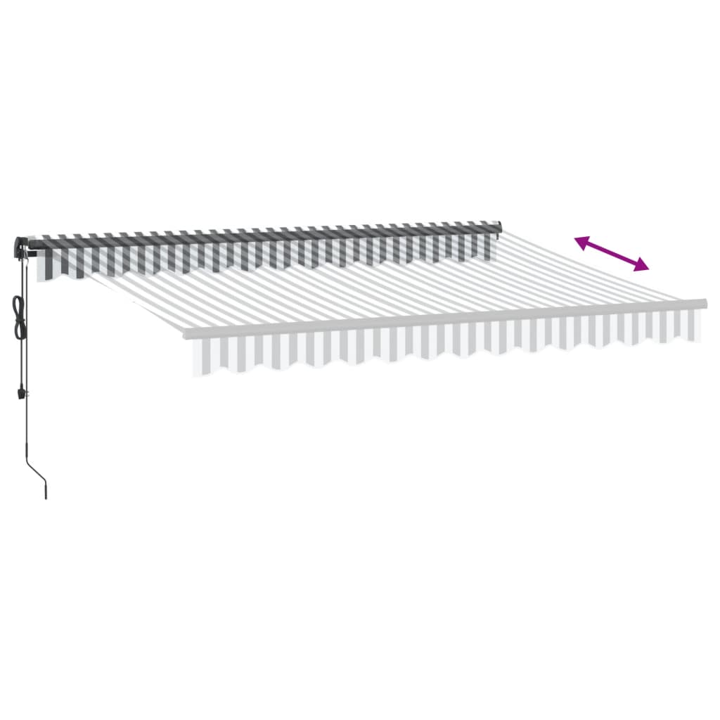 vidaXL Automatyczna markiza z LED, antracytowo-biała, 350x250 cm