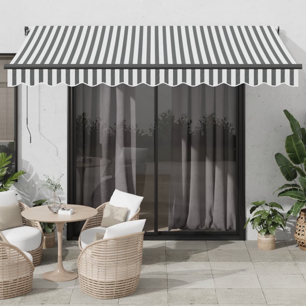 vidaXL Automatyczna markiza z LED, antracytowo-biała, 350x250 cm