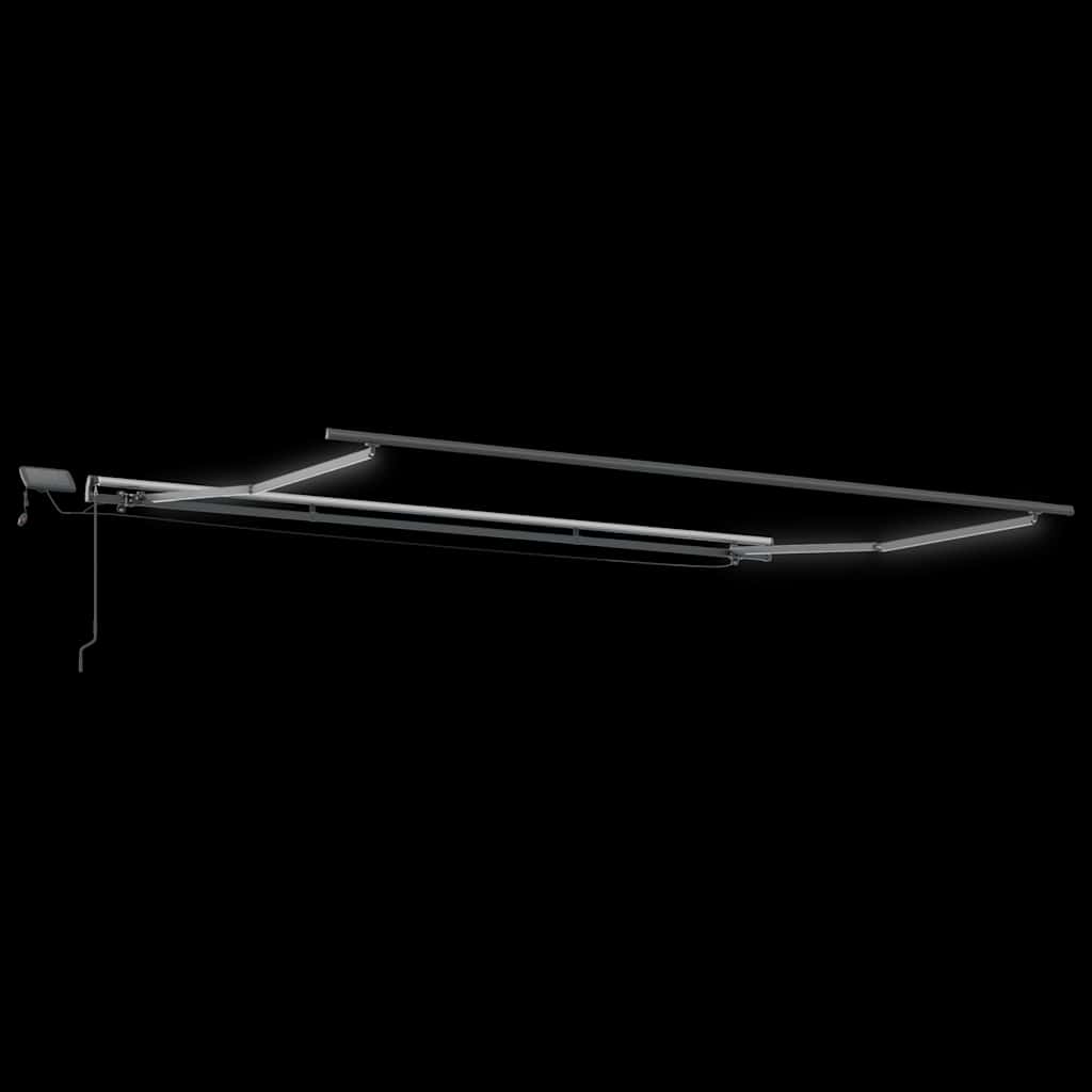 vidaXL Ręcznie zwijana markiza z LED, antracytowo-biała, 400x300 cm