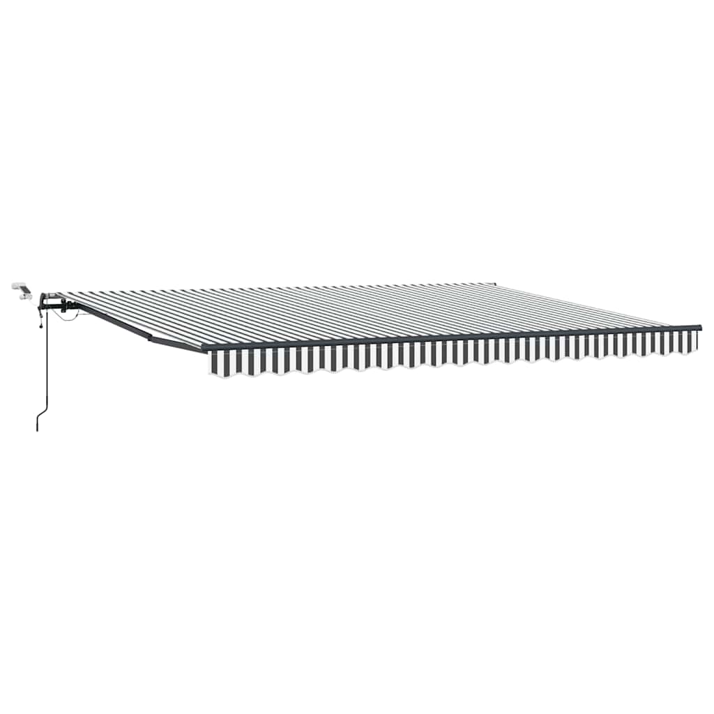 vidaXL Automatyczna markiza z LED, antracytowo-biała, 450x300 cm