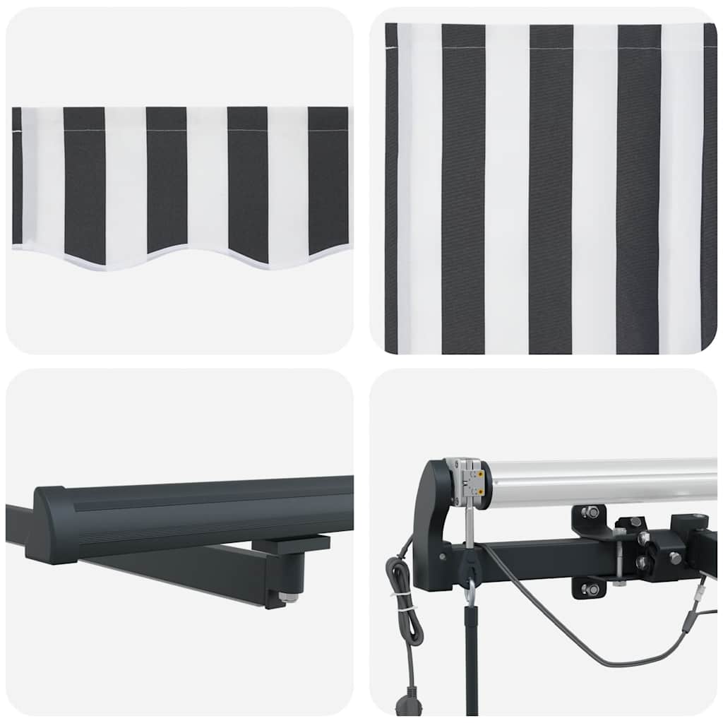 vidaXL Automatyczna markiza z LED, antracytowo-biała, 450x300 cm