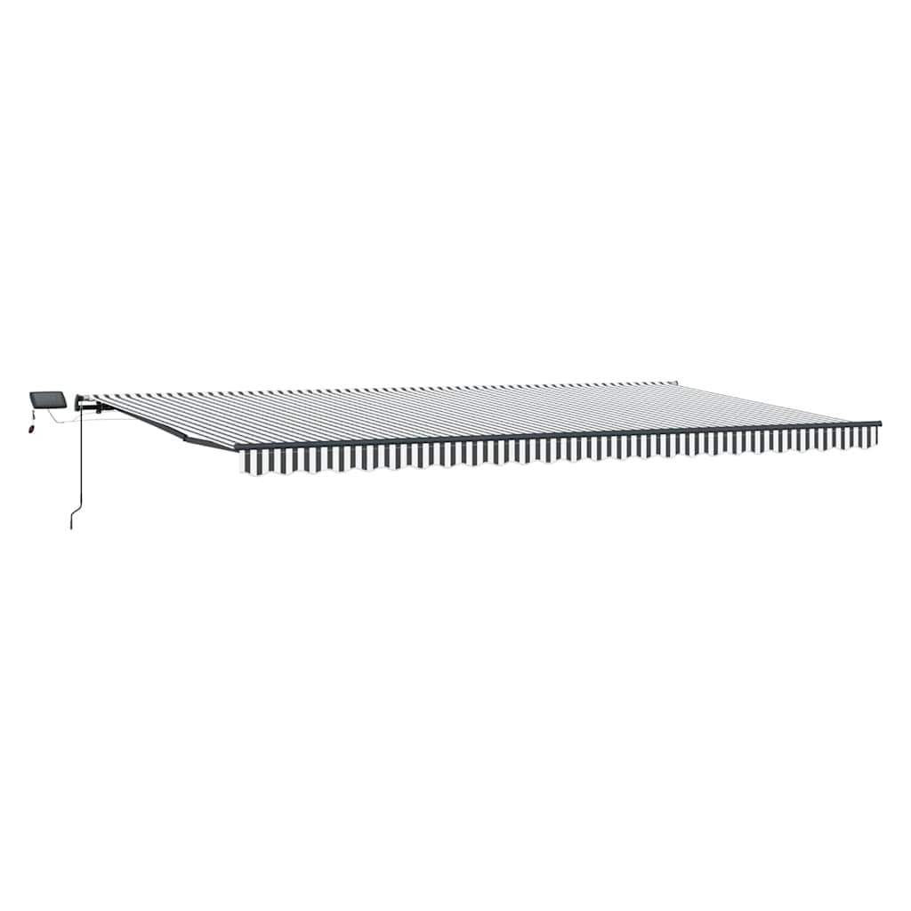 vidaXL Ręcznie zwijana markiza z LED, antracytowo-biała, 600x300 cm