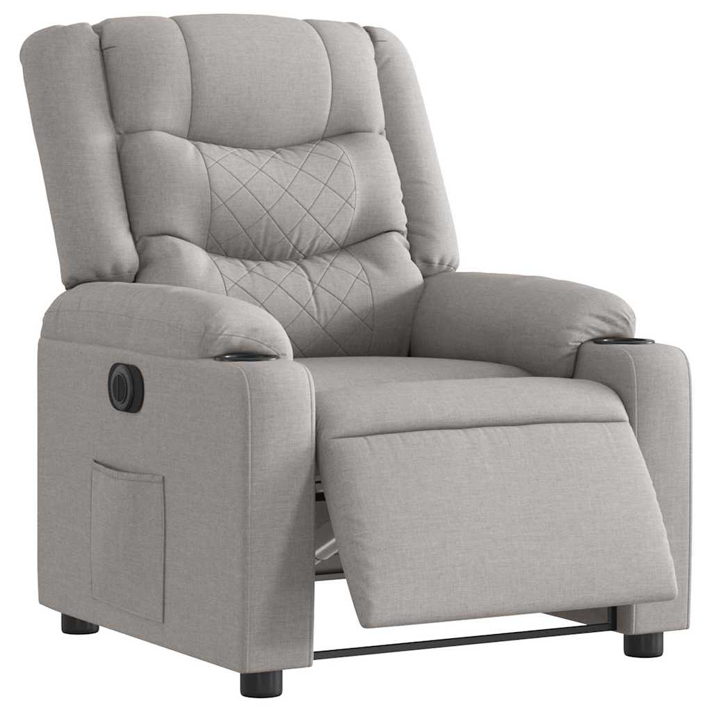 vidaXL Elektryczny fotel rozkładany Cloud Grey Fabric