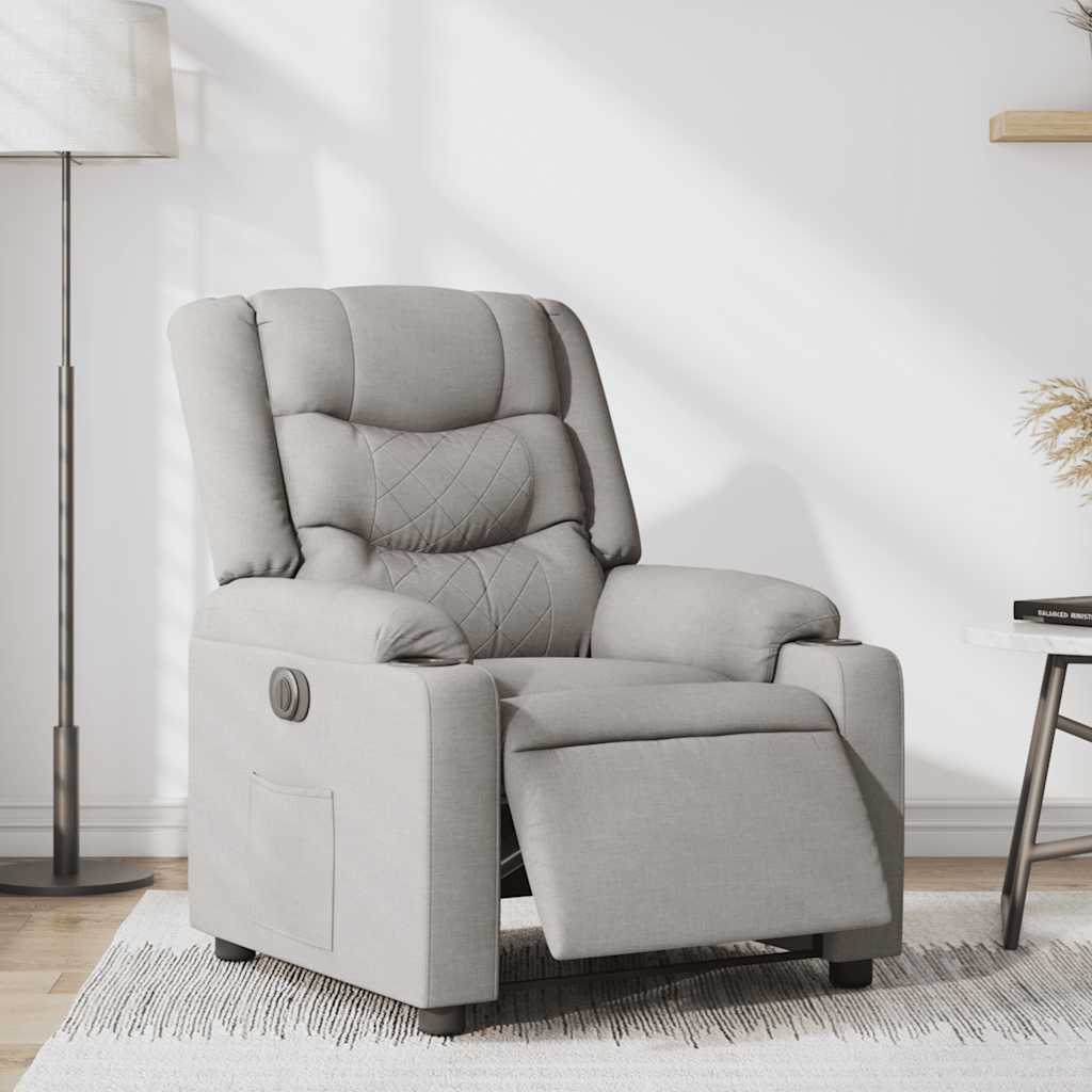 vidaXL Elektryczny fotel rozkładany Cloud Grey Fabric