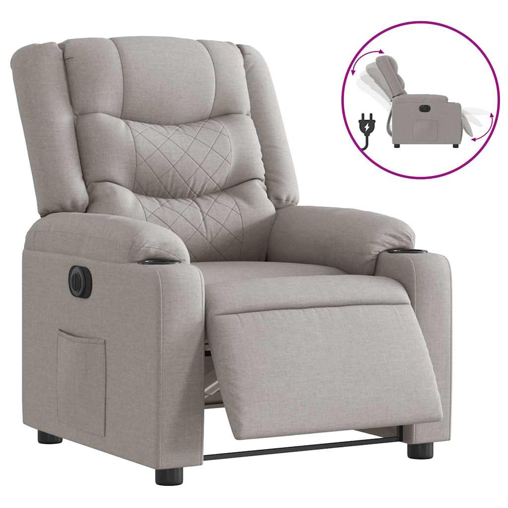 vidaXL Elektryczny fotel rozkładany Cloud Grey Fabric