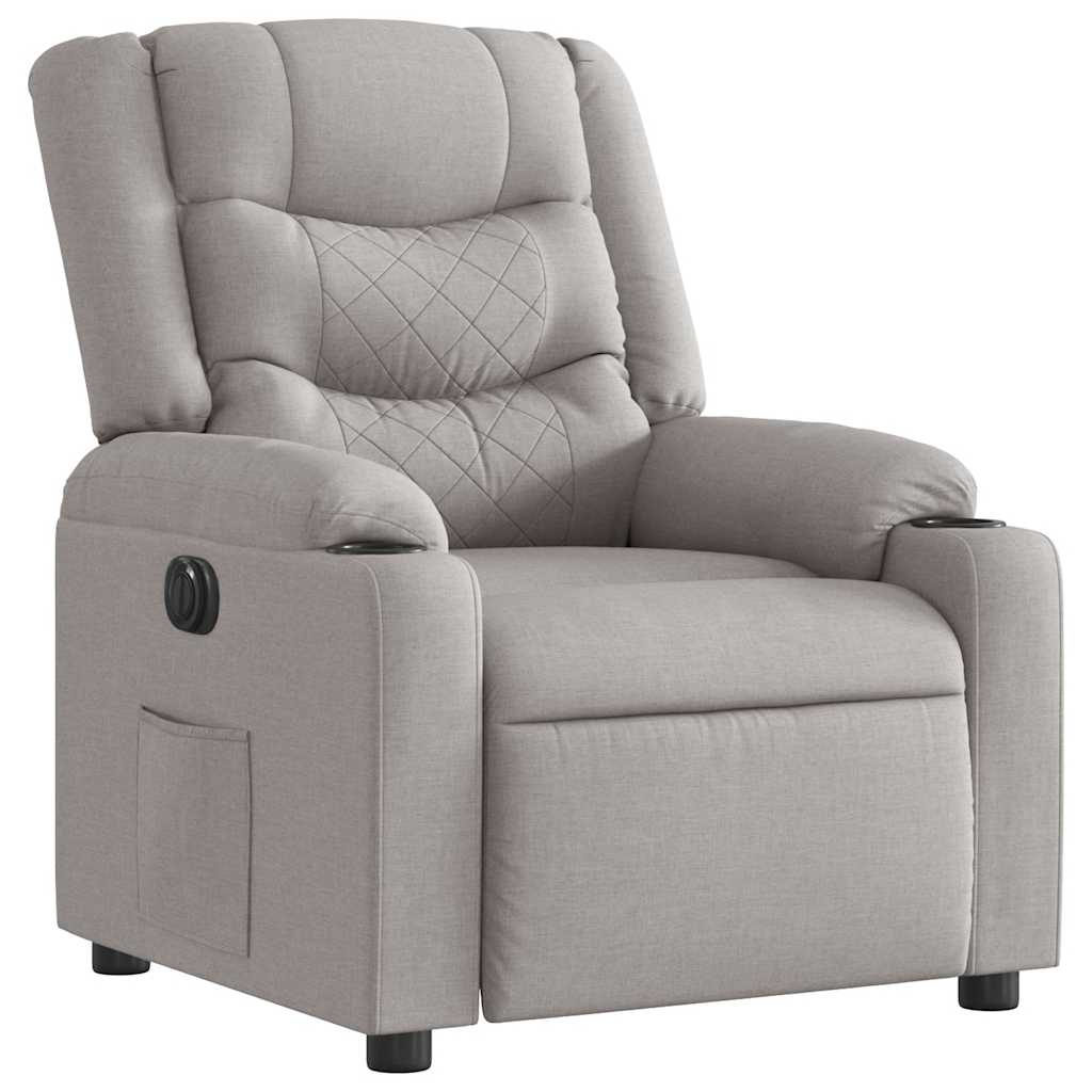 vidaXL Elektryczny fotel rozkładany Cloud Grey Fabric