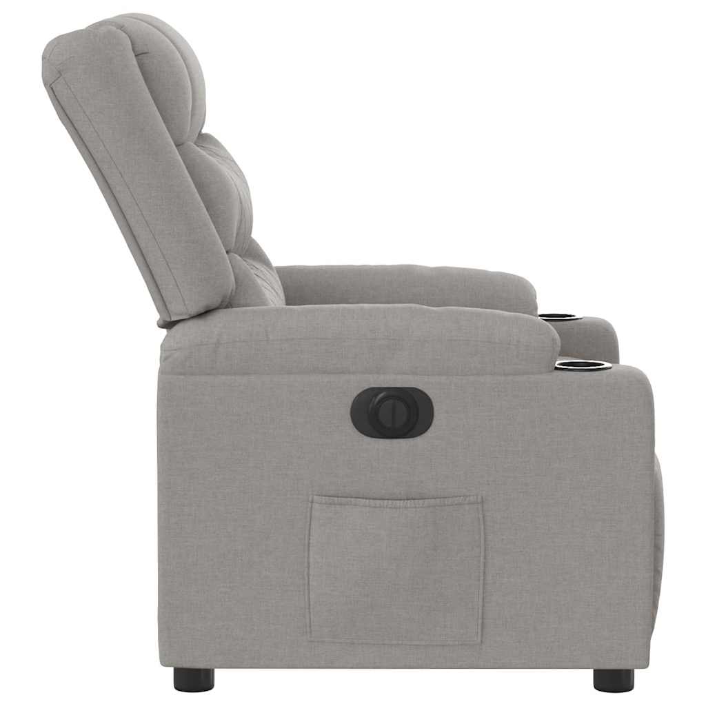 vidaXL Elektryczny fotel rozkładany Cloud Grey Fabric