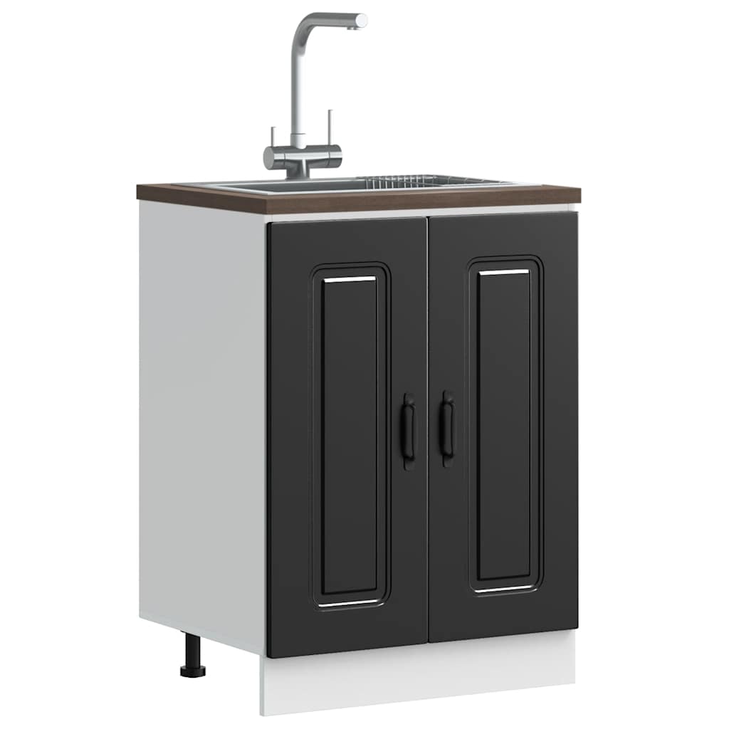 vidaXL Szafka pod zlewozmywak, Kalmar, czarna, 60x46x81,5 cm