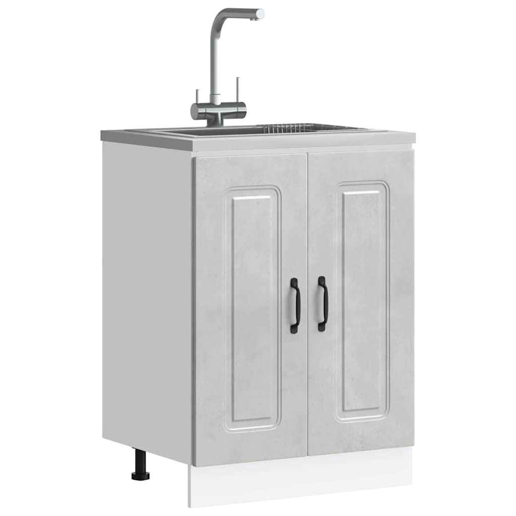 vidaXL Szafka pod zlewozmywak, Kalmar, szarość betonu, 60x46x81,5 cm