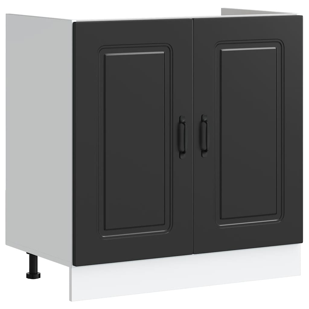 vidaXL Szafka pod zlewozmywak, Kalmar, czarna, 80x46x81,5 cm