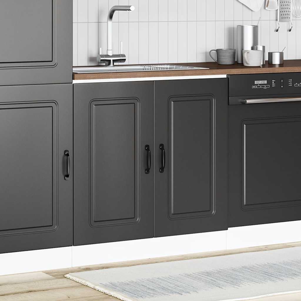 vidaXL Szafka pod zlewozmywak, Kalmar, czarna, 80x46x81,5 cm