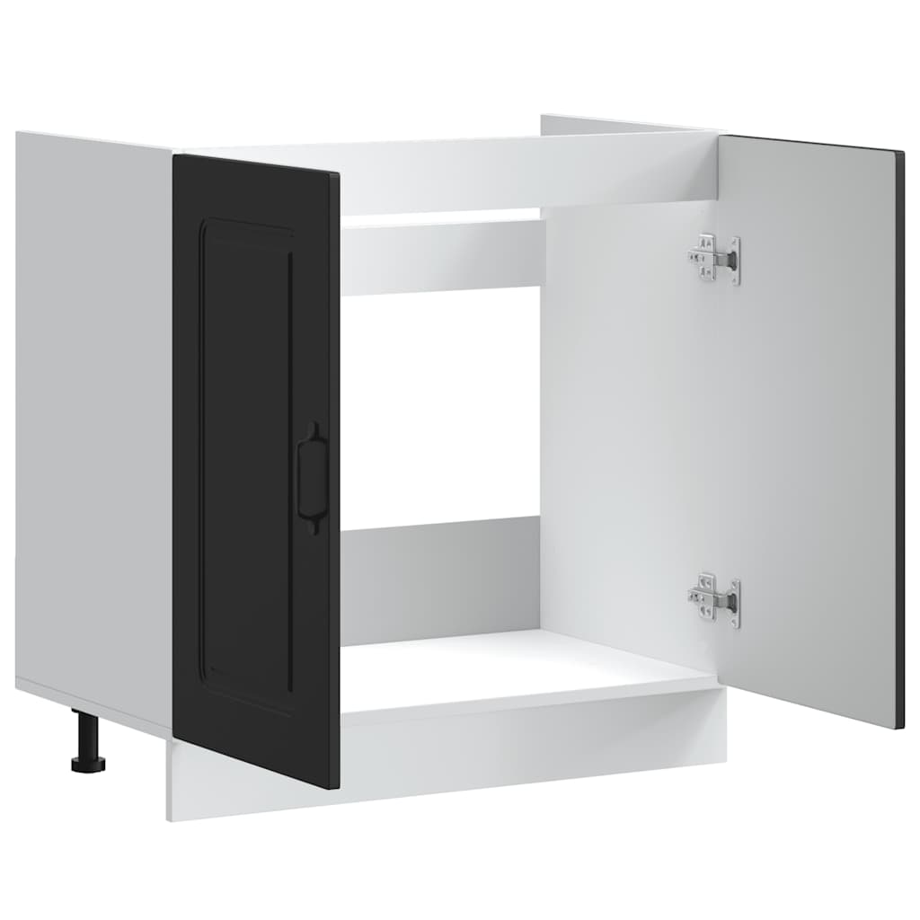 vidaXL Szafka pod zlewozmywak, Kalmar, czarna, 80x46x81,5 cm