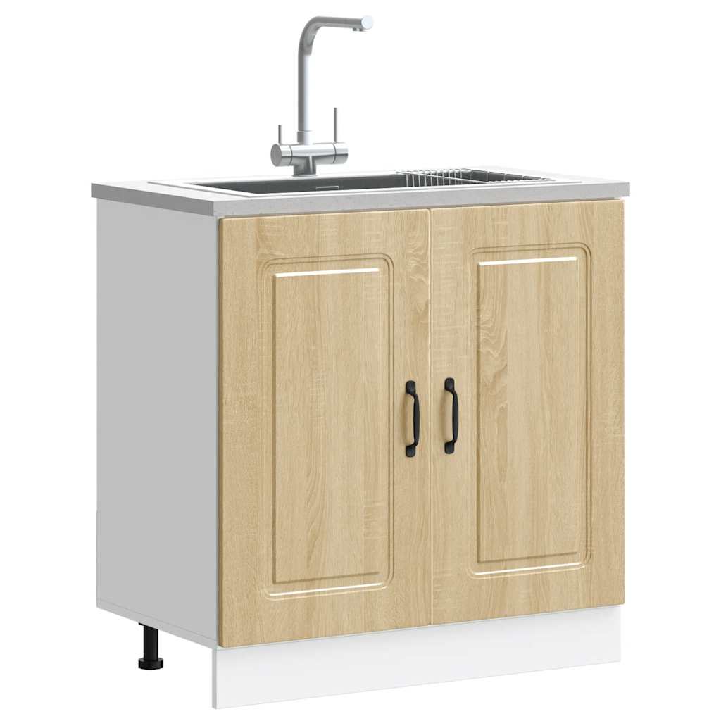 vidaXL Szafka pod zlewozmywak, Kalmar, dąb sonoma, 80x46x81,5 cm