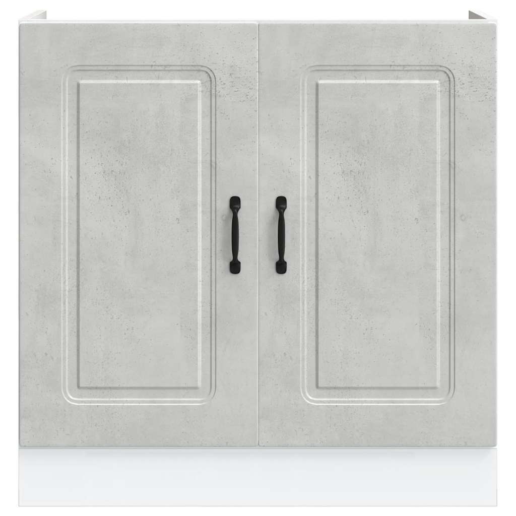 vidaXL Szafka pod zlewozmywak, Kalmar, szarość betonu, 80x46x81,5 cm