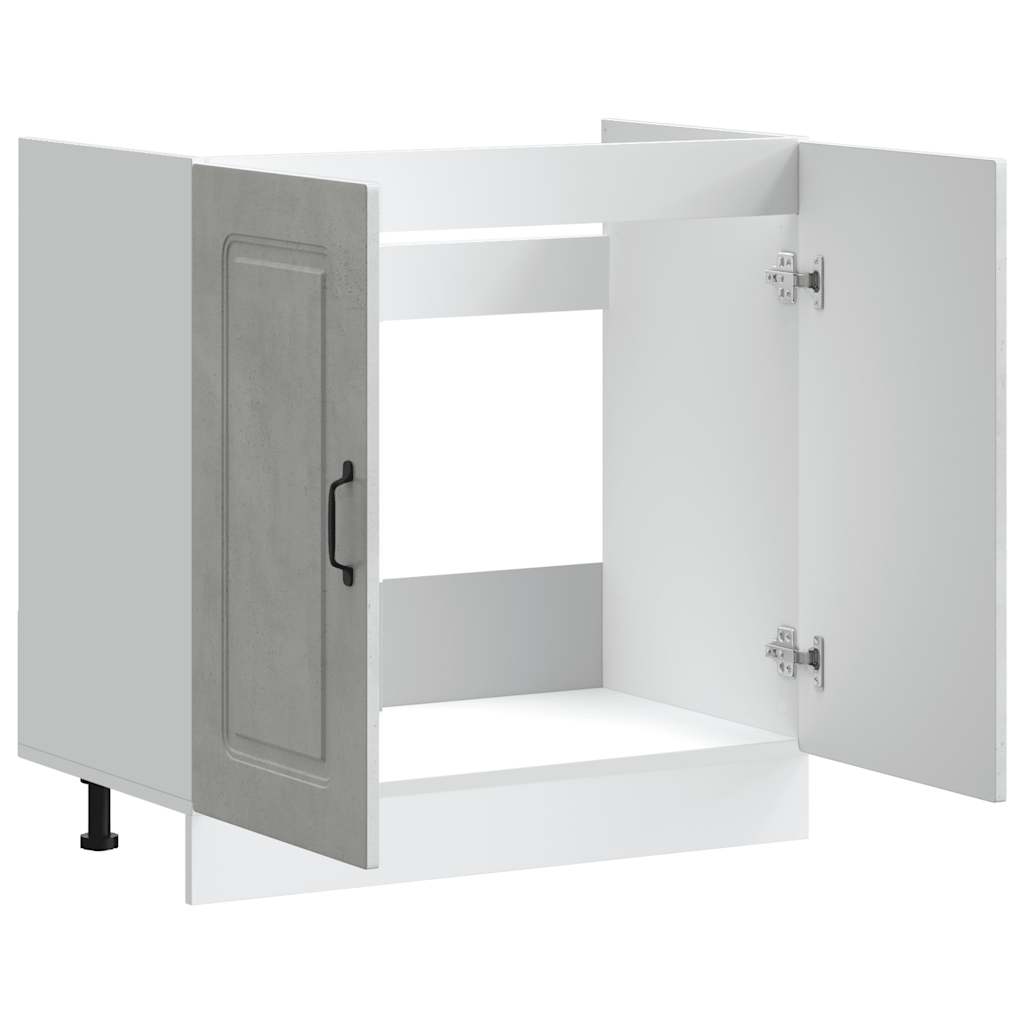 vidaXL Szafka pod zlewozmywak, Kalmar, szarość betonu, 80x46x81,5 cm
