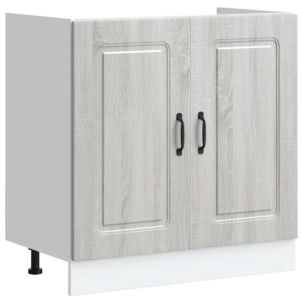 vidaXL Szafka pod zlewozmywak, Kalmar, szary dąb sonoma, 80x46x81,5 cm
