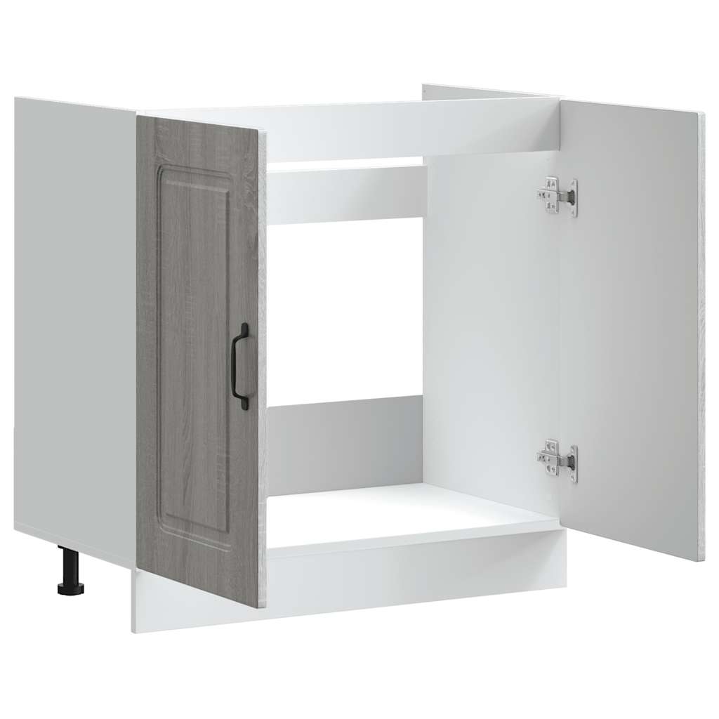 vidaXL Szafka pod zlewozmywak, Kalmar, szary dąb sonoma, 80x46x81,5 cm