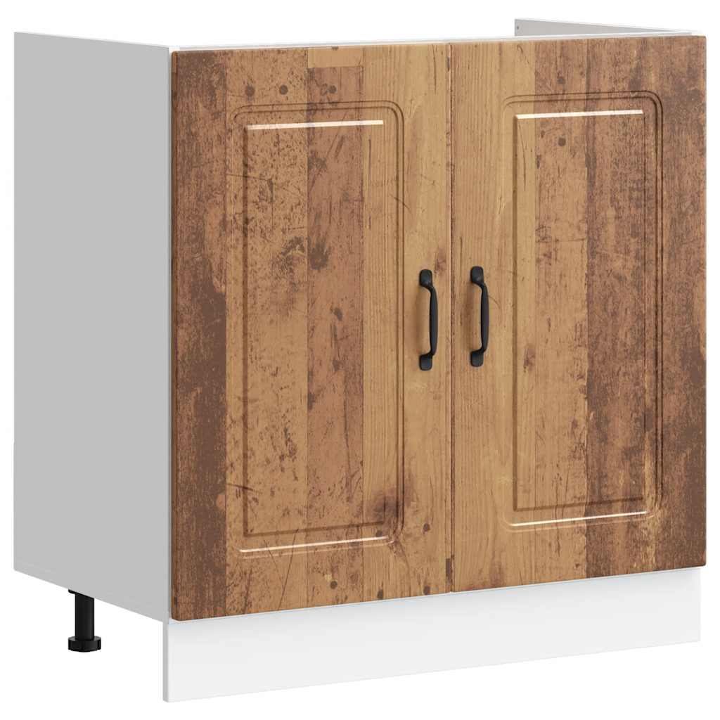 vidaXL Szafka pod zlewozmywak, Kalmar, stare drewno, 80x46x81,5 cm