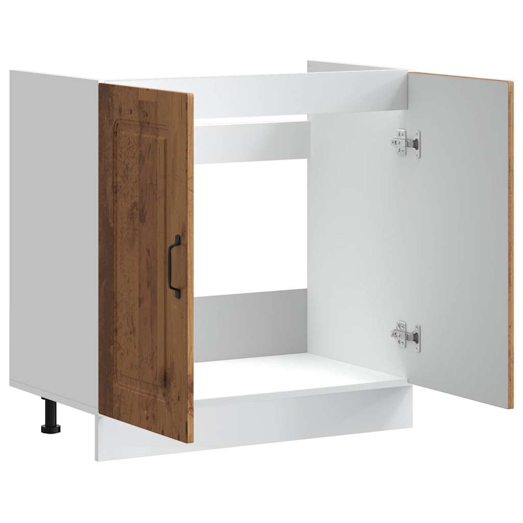 vidaXL Szafka pod zlewozmywak, Kalmar, stare drewno, 80x46x81,5 cm