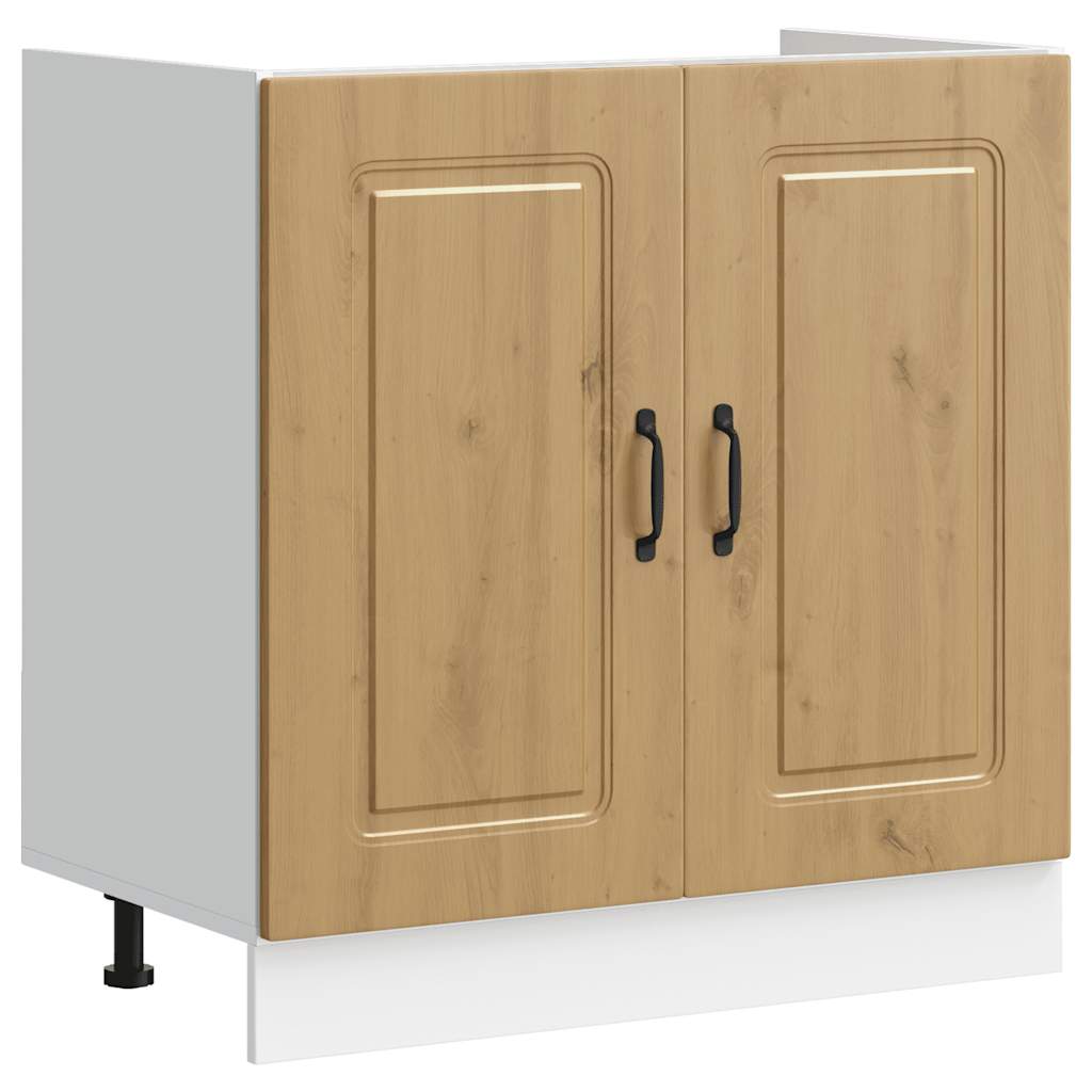 vidaXL Szafka pod zlewozmywak, Kalmar, dąb artisan, 80x46x81,5 cm
