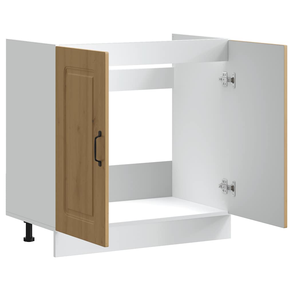 vidaXL Szafka pod zlewozmywak, Kalmar, dąb artisan, 80x46x81,5 cm
