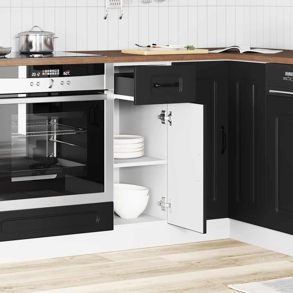 vidaXL Szafka kuchenna dolna, Kalmar, czarna, materiał drewnopochodny