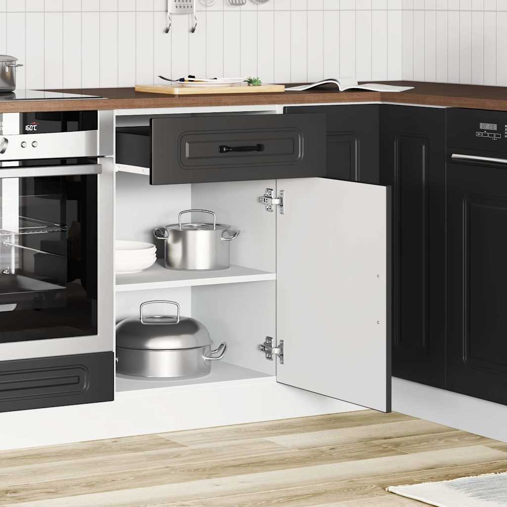 vidaXL Szafka kuchenna dolna, Kalmar, czarna, materiał drewnopochodny