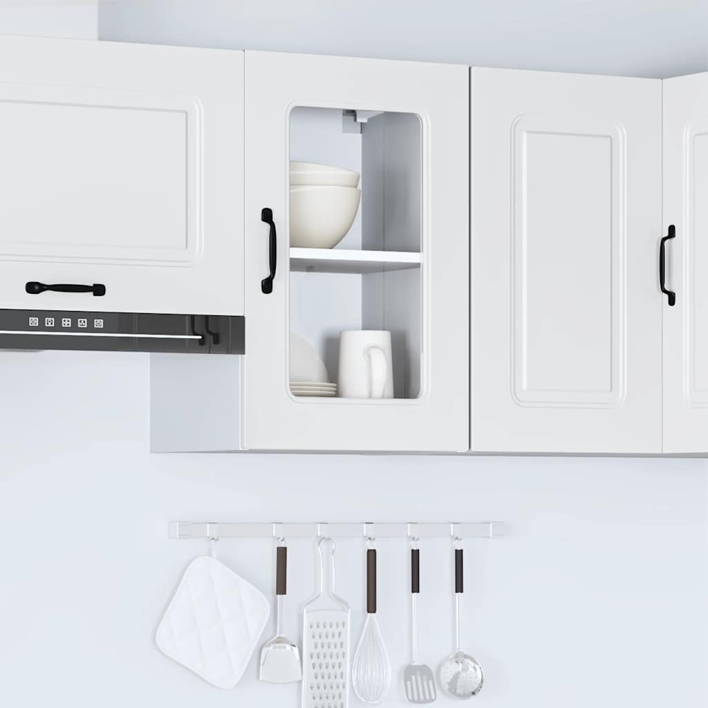 vidaXL Szafka ścienna kuchenna ze szklanymi drzwiami, Kalmar, biała