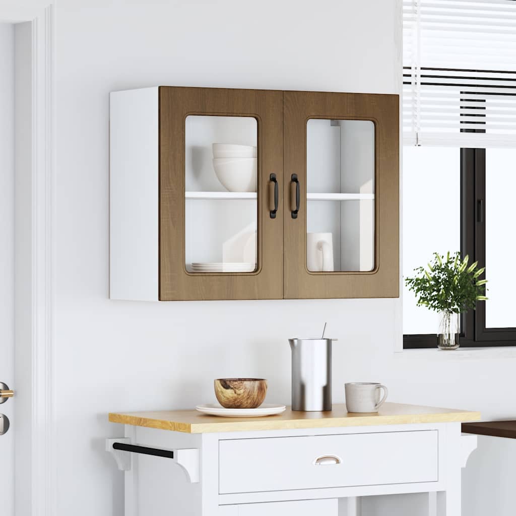 vidaXL Szafka ścienna kuchenna ze drzwiami, Kalmar, brązowy dąb