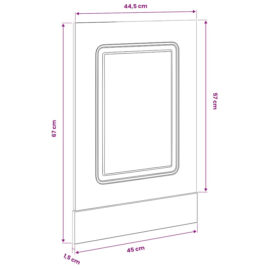 vidaXL Panel do zmywarki, Kalmar, stare drewno, 45x1,5x57 cm