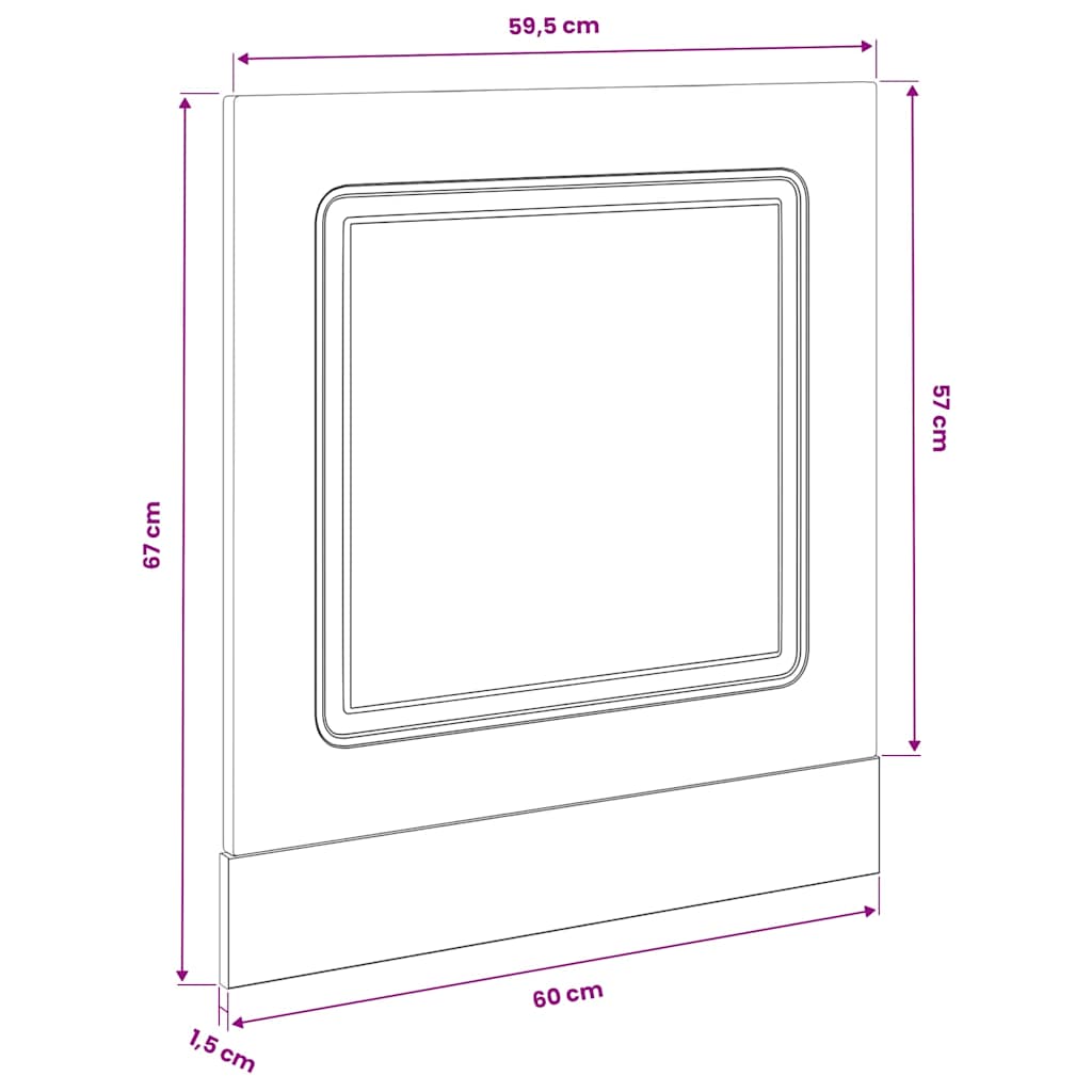 vidaXL Panel do zmywarki, Kalmar, biały, 60x1,5x57 cm