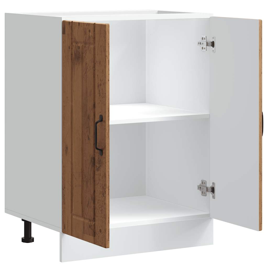 vidaXL Szafka pod zlewozmywak „Lucca” Stare drewno Drewno klejone