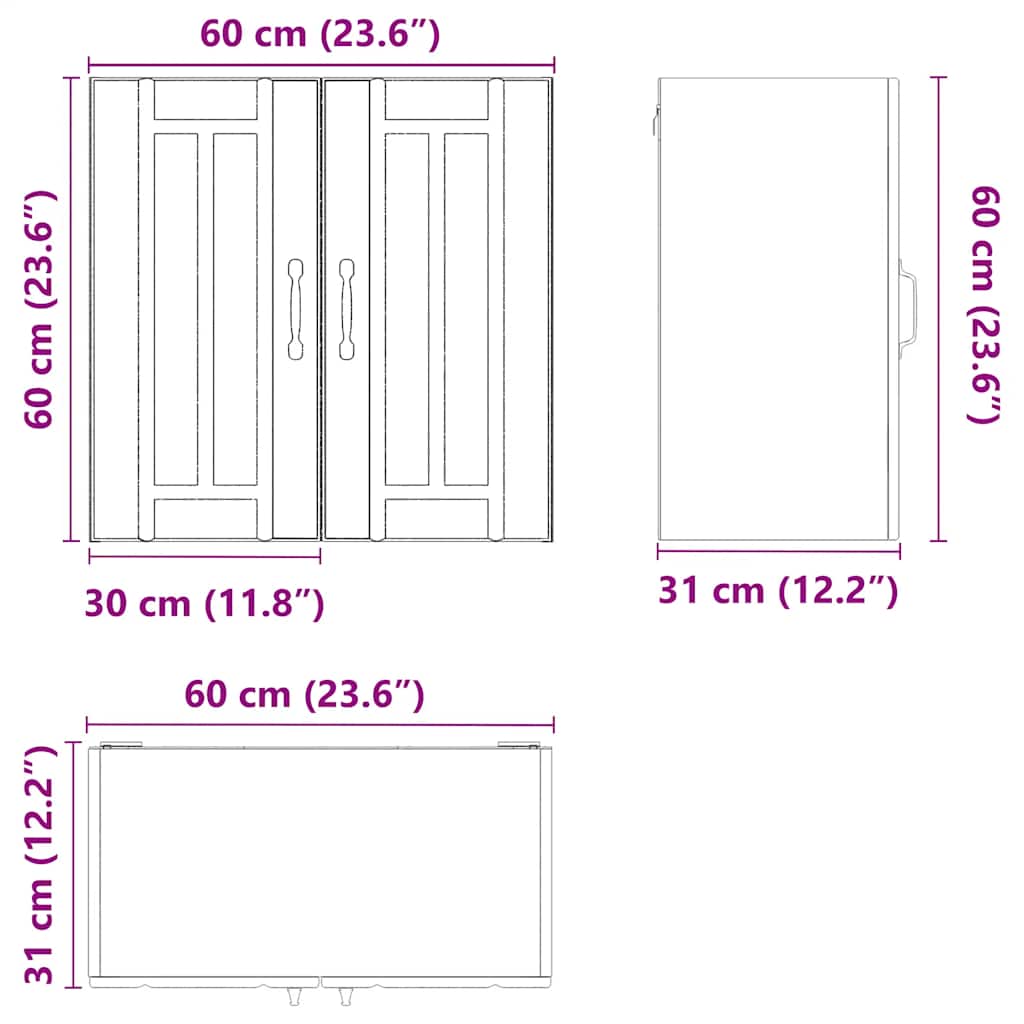 vidaXL Szafka ścienna kuchenna "Lucca" Biała, drewno klejone