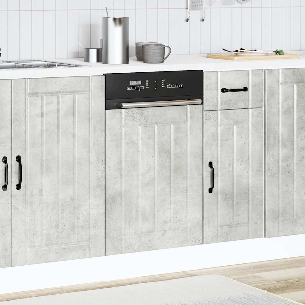 vidaXL Panel do zmywarki Lucca szarość betonu materiał drewnopochodny