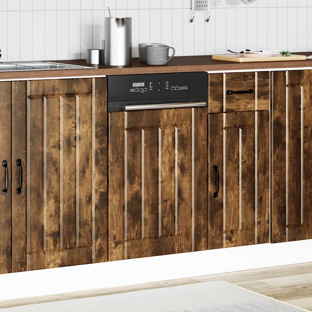 vidaXL Panel do zmywarki Lucca przydymiony dąb materiał drewnopochodny