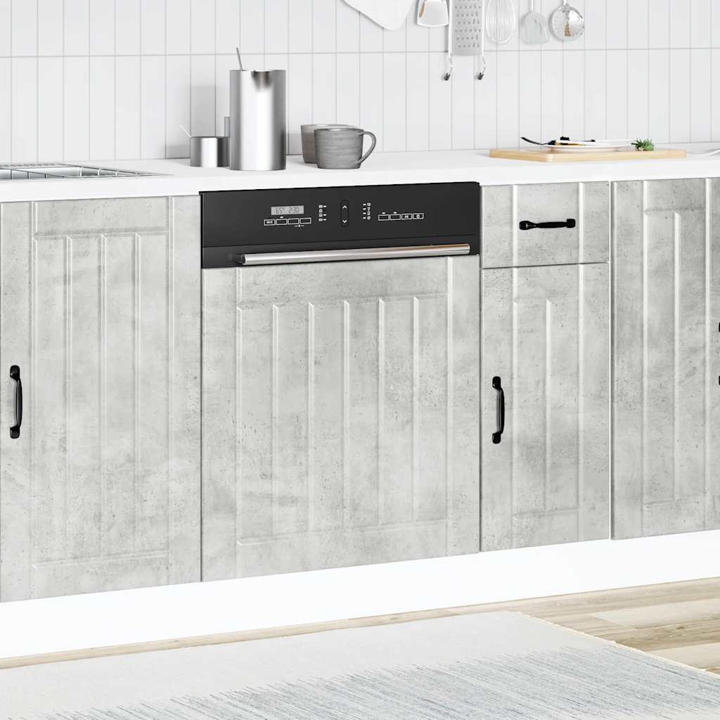 vidaXL Panel do zmywarki Lucca szarość betonu materiał drewnopochodny