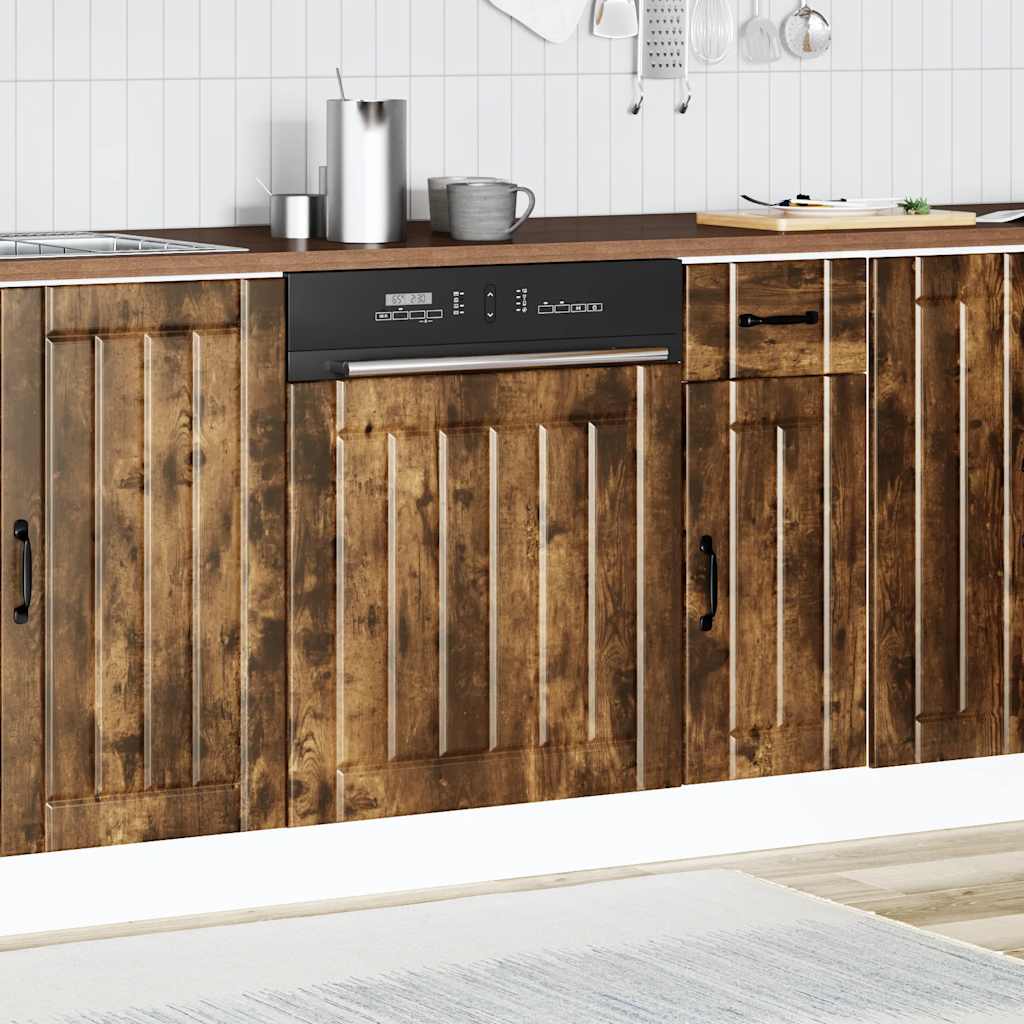 vidaXL Panel do zmywarki Lucca przydymiony dąb materiał drewnopochodny