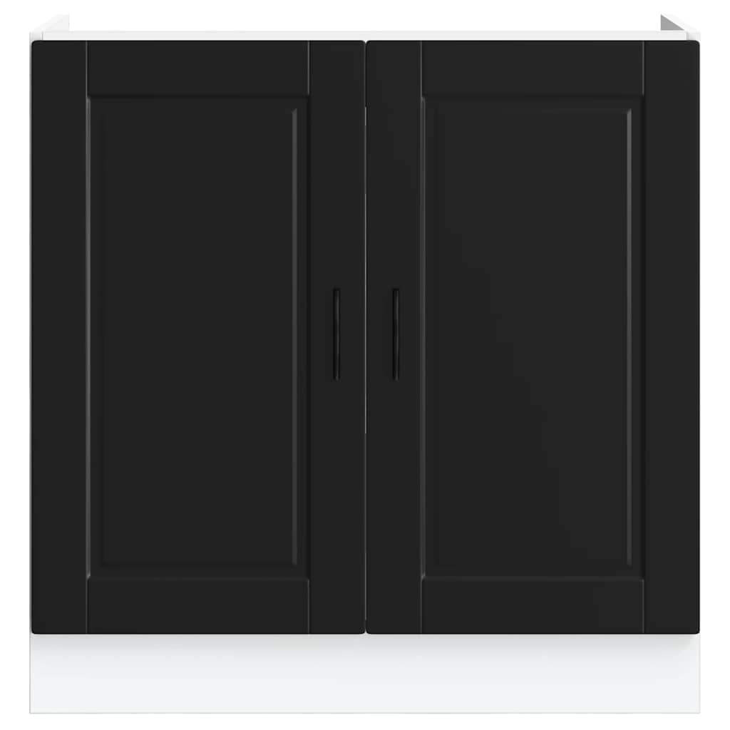 vidaXL Szafka pod zlewozmywak, Porto, czarna, 80x46x81,5 cm