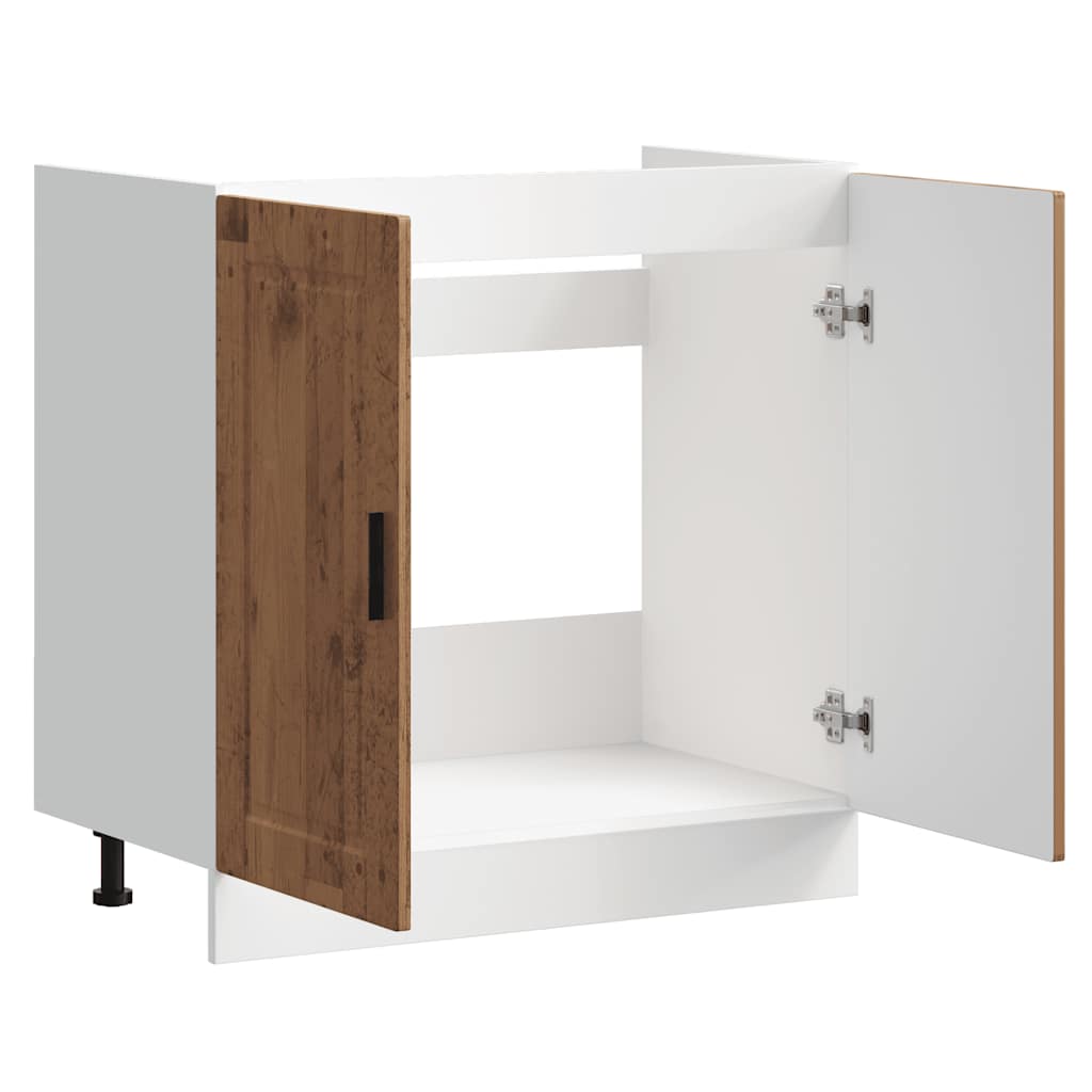 vidaXL Szafka pod zlewozmywak, Porto, stare drewno, 80x46x81,5 cm