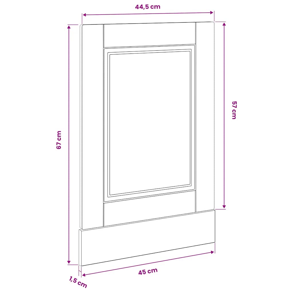 vidaXL Panel do zmywarki, Porto, szarość betonu, 45x1,5x57 cm