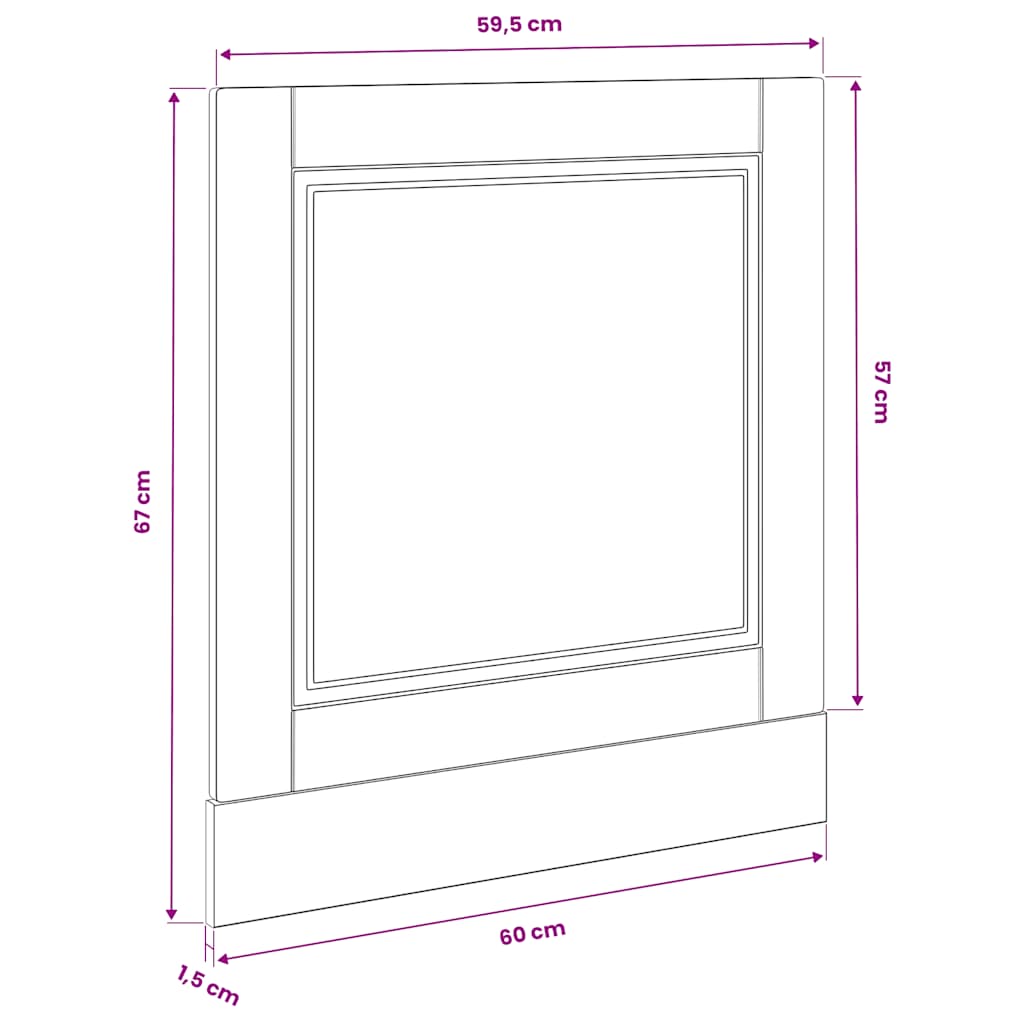 vidaXL Panel do zmywarki, Porto, szarość betonu, 60x1,5x57 cm