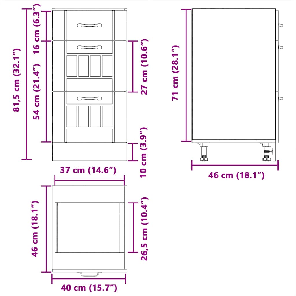vidaXL Szafka kuchenna dolna „Lucca” Dąb Sonoma Drewno klejone