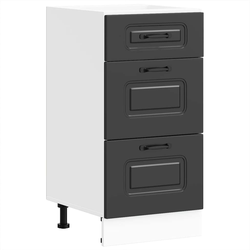 vidaXL Szafka kuchenna dolna "Kalmar" z czarnego drewna konstrukcyjnego