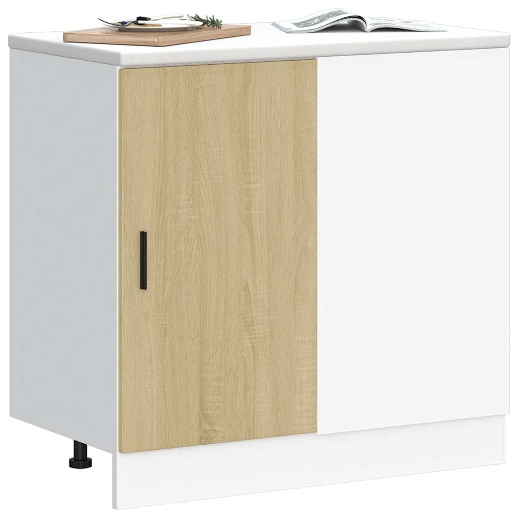 vidaXL Szafka dolna zlewu "Lyon" Sonoma Oak Drewno klejone