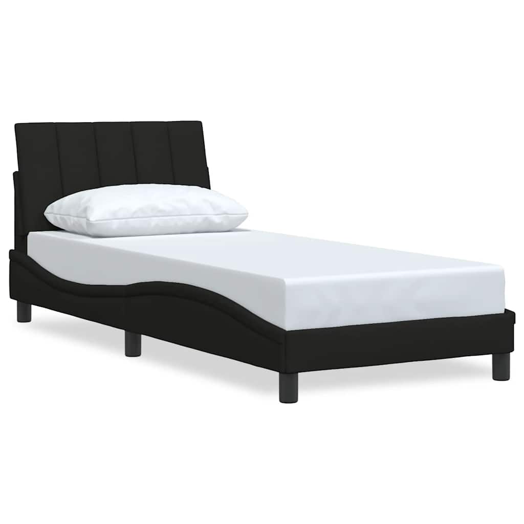 vidaXL Rama łóżka bez materaca Hanko Czarna 80x200 cm Tkanina