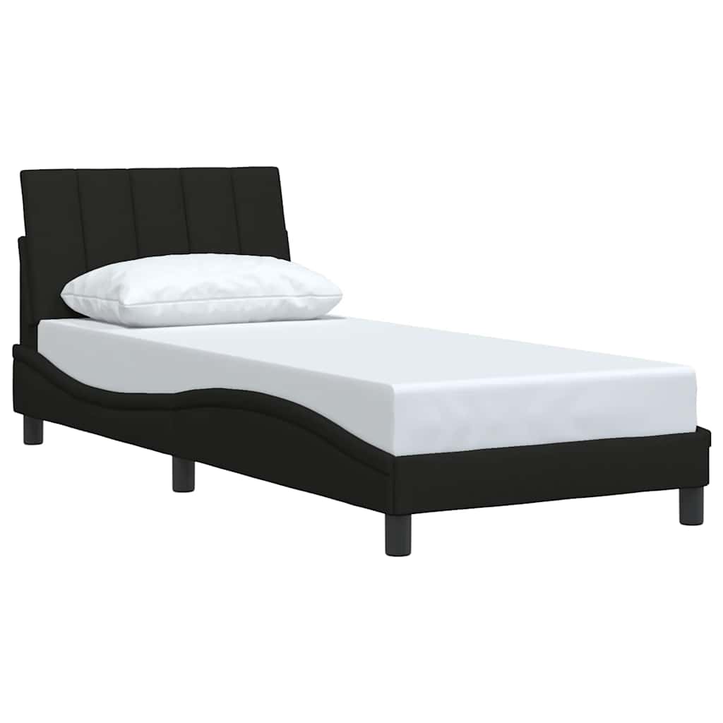vidaXL Rama łóżka bez materaca Hanko Czarna 80x200 cm Tkanina